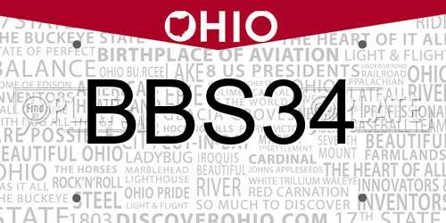 BBS34 Ohio License Plate
