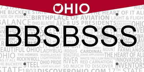 BBSBSSS Ohio License Plate