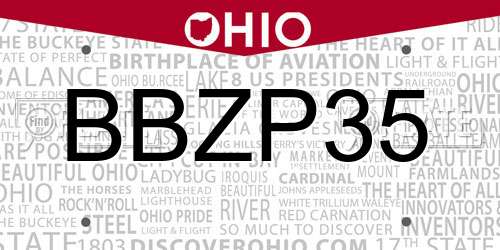 BBZP35 Ohio License Plate