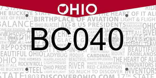 BC040 Ohio License Plate