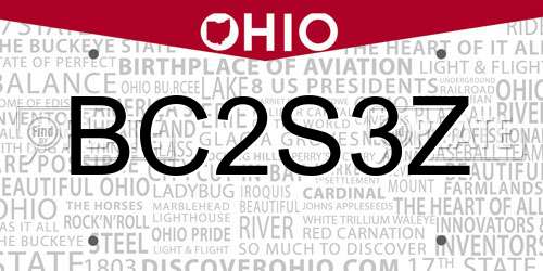 BC2S3Z Ohio License Plate