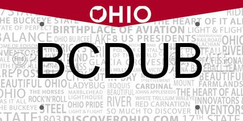 BCDUB Ohio License Plate