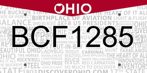 BCF1285 Ohio License Plate