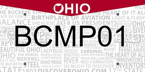 BCMP01 Ohio License Plate