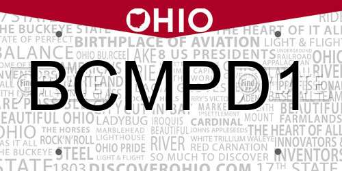 BCMPD1 Ohio License Plate