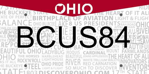 BCUS84 Ohio License Plate
