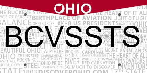 BCVSSTS Ohio License Plate
