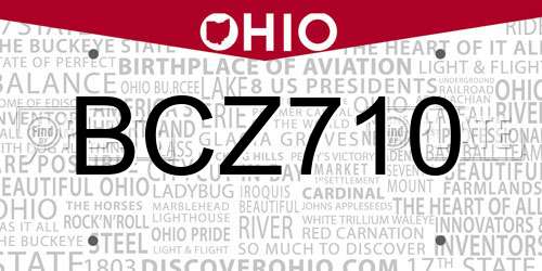 BCZ710 Ohio License Plate