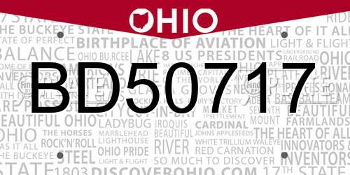 BD50717 Ohio License Plate