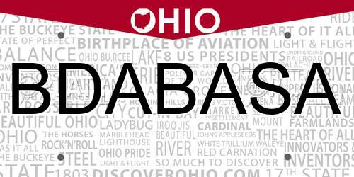 BDABASA Ohio License Plate