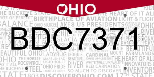BDC7371 Ohio License Plate