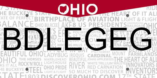 BDLEGEG Ohio License Plate