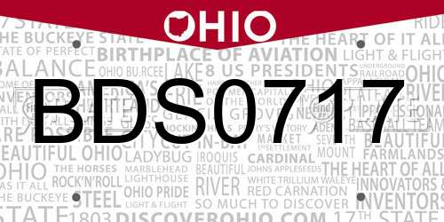 BDS0717 Ohio License Plate
