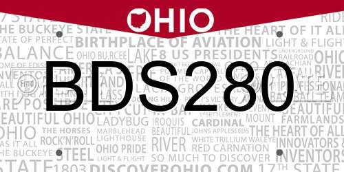 BDS280 Ohio License Plate