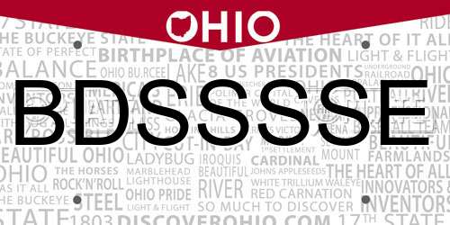 BDSSSSE Ohio License Plate