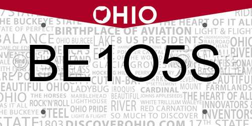 BE1O5S Ohio License Plate