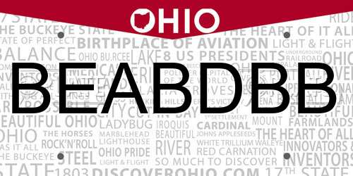 BEABDBB Ohio License Plate