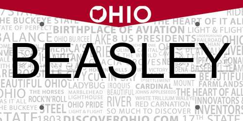 BEASLEY Ohio License Plate