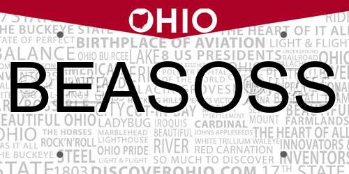 BEASOSS Ohio License Plate