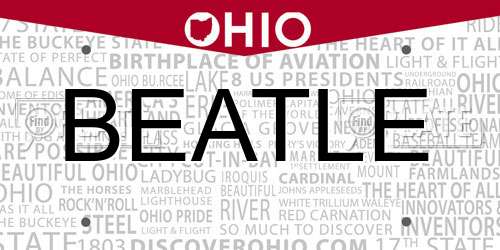 BEATLE Ohio License Plate