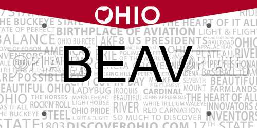 BEAV Ohio License Plate