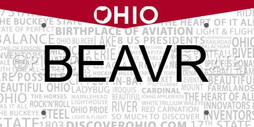 BEAVR Ohio License Plate