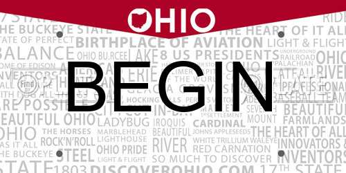 BEGIN Ohio License Plate