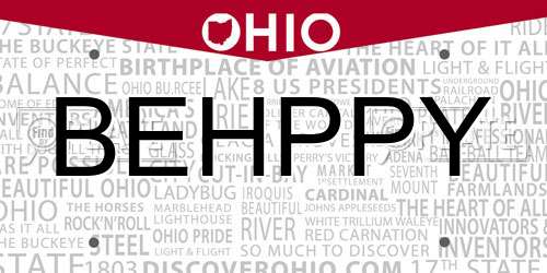 BEHPPY Ohio License Plate