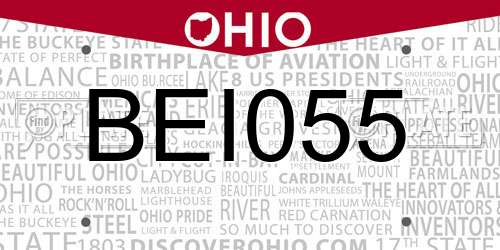 BEI055 Ohio License Plate