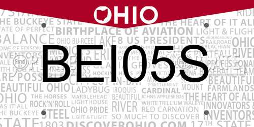 BEI05S Ohio License Plate
