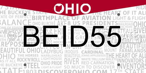 BEID55 Ohio License Plate