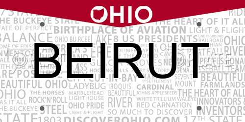 BEIRUT Ohio License Plate