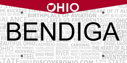 BENDIGA Ohio License Plate