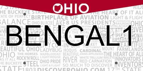 BENGAL1 Ohio License Plate