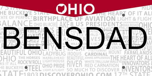 BENSDAD Ohio License Plate