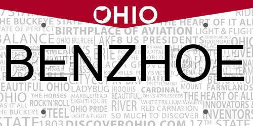 BENZHOE Ohio License Plate