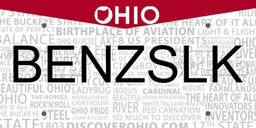 BENZSLK Ohio License Plate