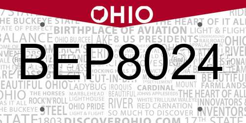 BEP8024 Ohio License Plate