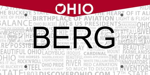 BERG Ohio License Plate