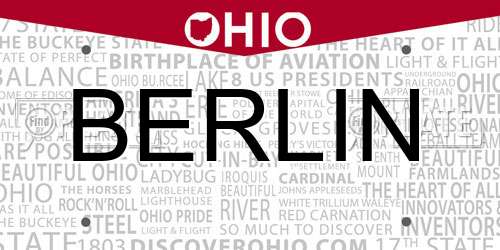 BERLIN Ohio License Plate