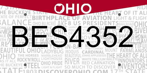 BES4352 Ohio License Plate