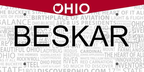 BESKAR Ohio License Plate