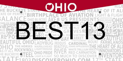 BEST13 Ohio License Plate