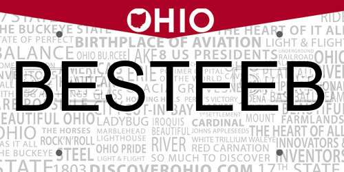 BESTEEB Ohio License Plate
