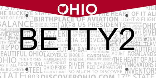 BETTY2 Ohio License Plate