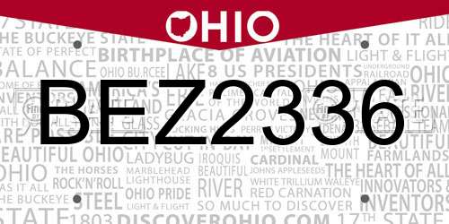 BEZ2336 Ohio License Plate