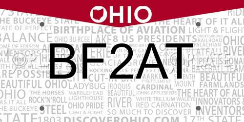 BF2AT Ohio License Plate