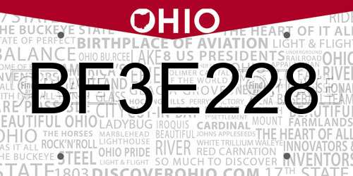 BF3E228 Ohio License Plate