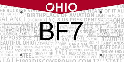 BF7 Ohio License Plate