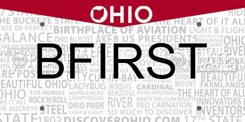 BFIRST Ohio License Plate